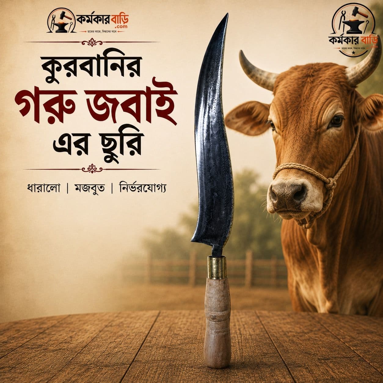 কুরবানির গরু জবাইয়ের ছুরি